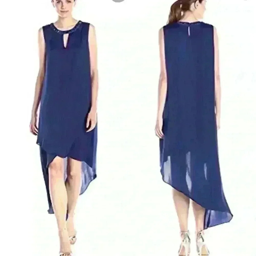 BCBGMaxAzria Asymmetrical Blue sleeveless dress